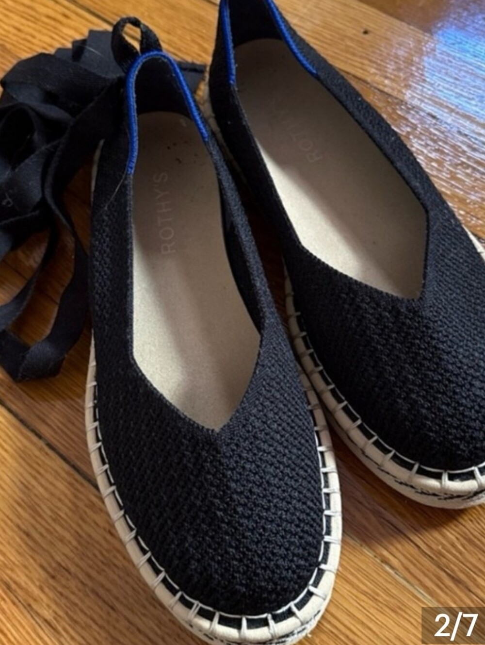 Rothy's Black Knit Ankle Wrap Espedrilles - Picture 10 of 10